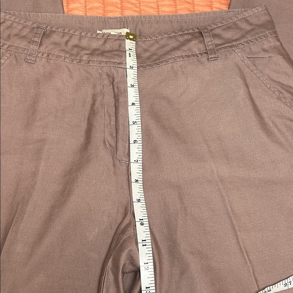 Sundance Wide Leg Cuffed Linen Blend Trouser Dress Pants Blush Purple Sz 10 - Picture 8 of 15